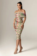 Robe midi épaules dénudées Hayley (Sérénade florale)