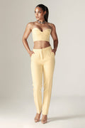 Pantalon droit tailleur Cleo (jaune pastel)