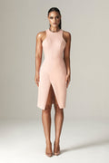 Robe midi en Ponte de Roma Felicia (rose tendre)