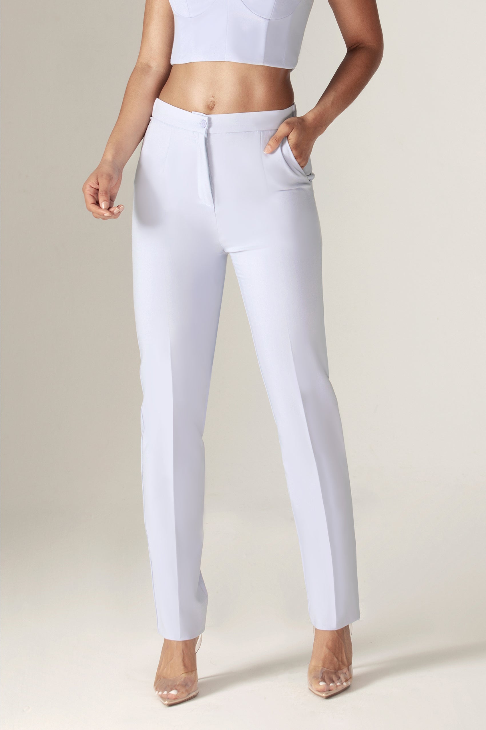 Pantalon droit tailleur Cleo (bleu bébé)