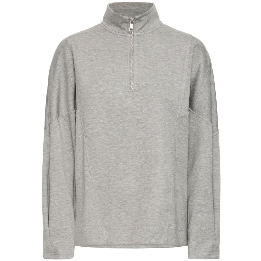 Sweat-shirt femme BYPUSTI - Gris moyen chiné