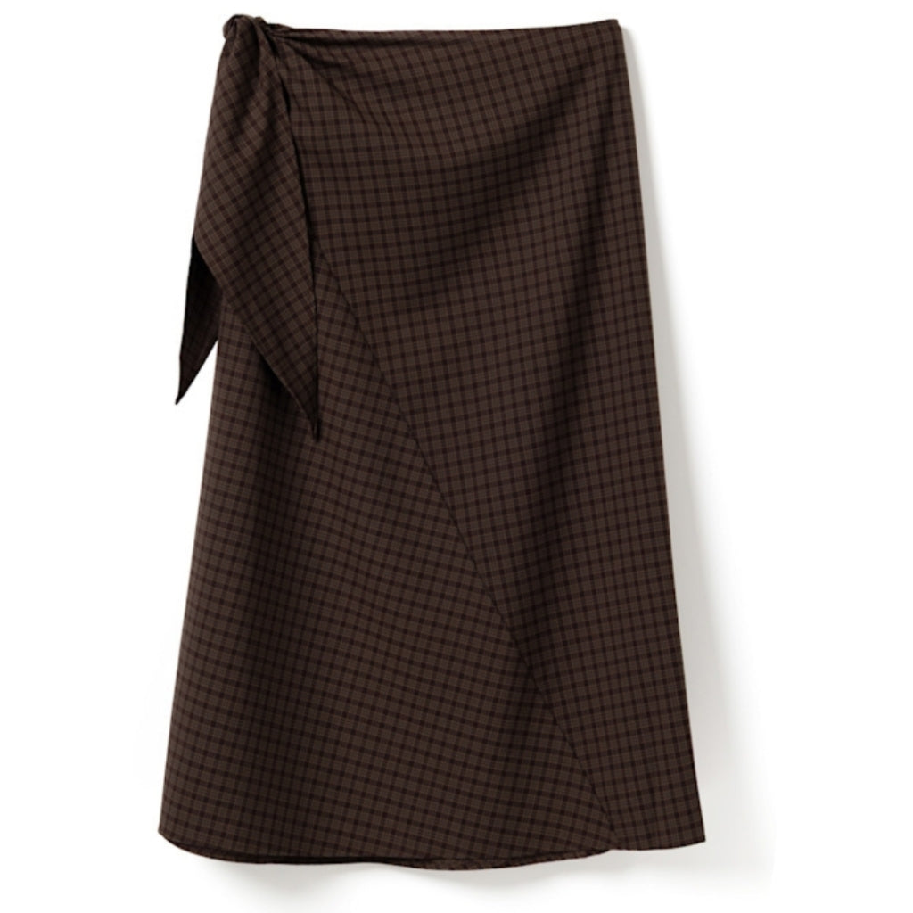 Jupe femme N-MITTY - Carreaux marron Devana